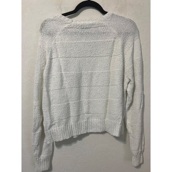 Hollister Sz L White Casual Coastal Beachy Long Sleeve Crew Neck Sweater Lightwe - Picture 8 of 8